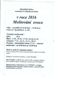 Page 1 Zahr&aacute;dk&aacute;ři D&yacute;&scaron;ina oznamuj&iacute;, že zahajuj&iacute; pravideln&eacute; v roce