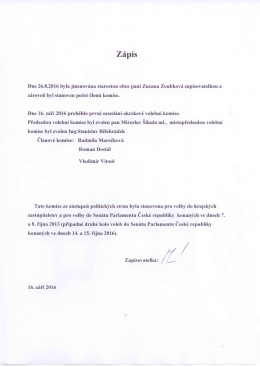 Zápis, oznámení o místě a konání voleb