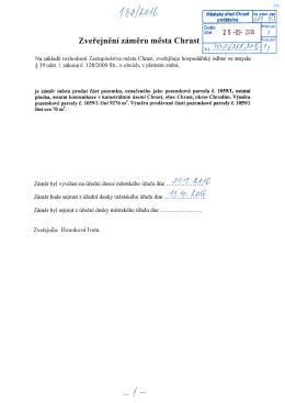 Zveřejněn&iacute; z&aacute;měru města Chrast