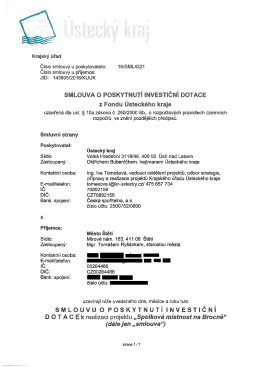 Veřejnoprávní smlouva 16/SML4321 Město Štětí