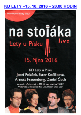 KD Lety - Show Na stojáka - 15.10.2016