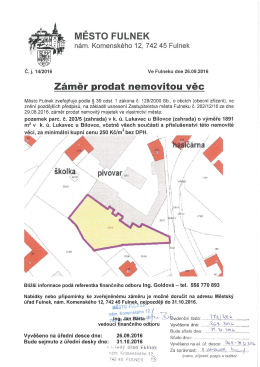 Záměr prodat nemovitou věc čj. 14/2016 v k.ú. Lukavec u