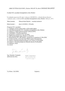 Pozvánka na XVI. zasedání Zastupitelstva obce