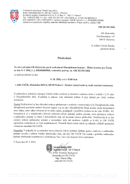 Page 1 Fotbalov&aacute; asociace Česk&eacute; republiky S&iacute;dlo: Diskařsk&aacute; 2431/4
