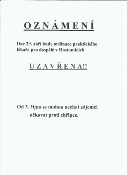 oznámení