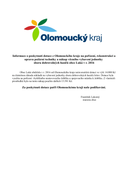 Olomoucký kraj – poděkování