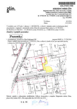 Zveřejnění záměrů č.j. 151-2016