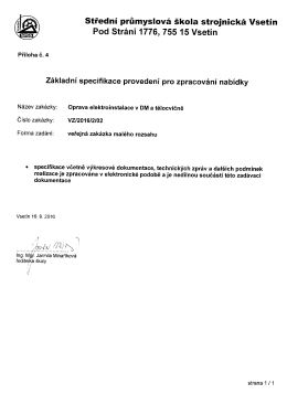 VZMR oprava elektro_specifikace provedení příloha 4 FINAL