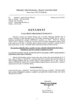Page 1 Městsk&yacute; &uacute;řad Hodon&iacute;n, obecn&yacute; stavebn&iacute; &uacute;řad Horn&iacute; Valy 2