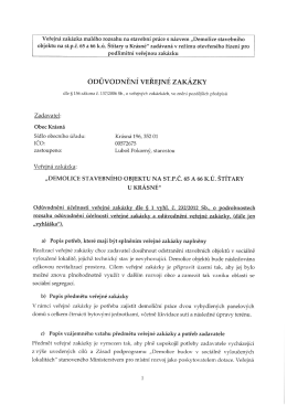 odůvodněn&iacute; verejne zakazky