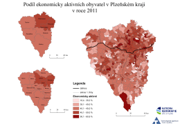 Podíl ekonomicky aktivních obyvatel v Plzeňském kraji v roce 2011