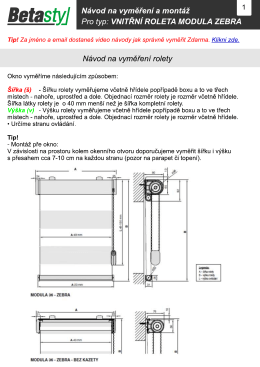 Vyměření a montáž vnitřní rolety Modula Zebra