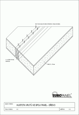 Hustota vrutů ve spoji panel