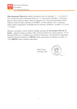 Page 1 Obec Kamenn&eacute; Žehrovice Karlovarsk&aacute; 6 D 27301 Kamenn&eacute;