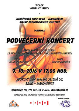 Koncert - plakátek - Spolek Verbum et musica