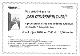 CSZS Poděbrady &ndash; Den otevřen&yacute;ch dveř&iacute; (4. 10. 2016)