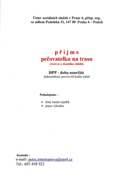 &Uacute;stav soci&aacute;ln&iacute;ch služeb v Praze 4, př&iacute;sp. org. přijme