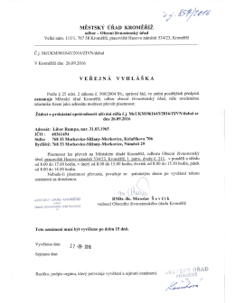 veřejn&aacute; vyhl&aacute;&scaron;ka, Libor Rumpa, N&aacute;měst&iacute; 29, Morkovice