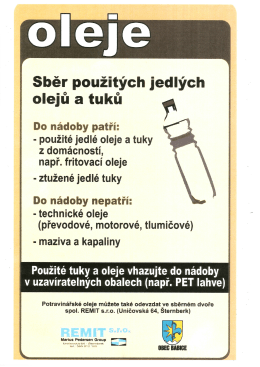 Page 1 ElGE Sběr použit&yacute;ch jedl&yacute;ch olejů a tuků șa Do n&aacute;doby patř&iacute;