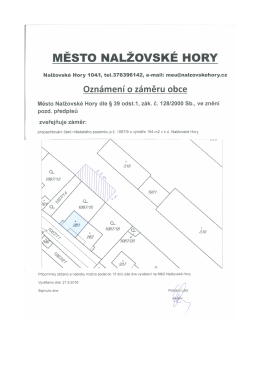 Záměr pachtu městských pozemků v k.ú. Nalžovské Hory