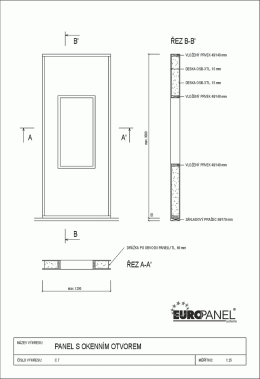 Panel s okenním otvorem