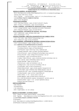 Intencje mszalne 25 września - 2 października