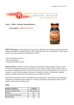 Sauce - 320ml - Pancake (Syrop Klonowy) SERVI