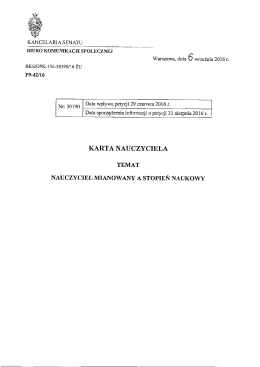 Page 1 KANCELARIA SENATU BIURO KOMUNIKACJI