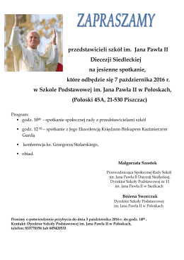 pobierz - Oficjalna strona Rodziny Szkół Jana Pawła II Diecezji