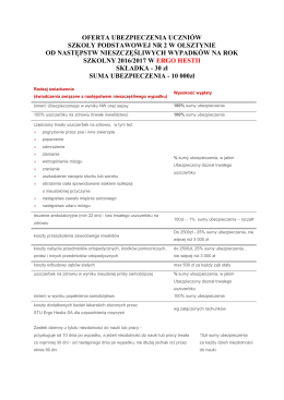 oferta ubezpieczenia uczniów - Szkoła Podstawowa nr 2 w Olsztynie
