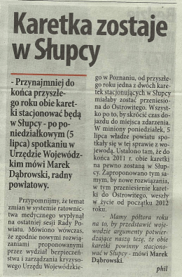 Page 1 Karetka zost w Słupcy - Przynajmniej do końca przyszłe