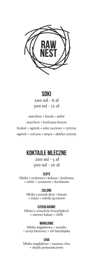 menu - Raw Nest