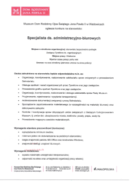Specjalista ds. administracyjno-biurowych
