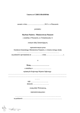 Załącznik D do SIWZ Wzór umowy