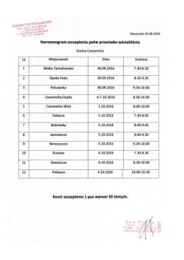 Harmonogram szczepień ps&oacute;w przeciwko wściekliźnie