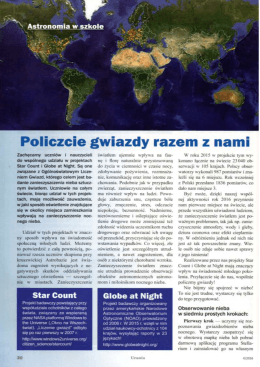"Policz gwiazdy razem z nami"- artykuł Urania 4/2016