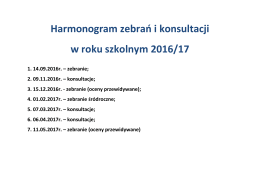 Harmonogram zebrań i konsultacji w roku szkolnym 2016