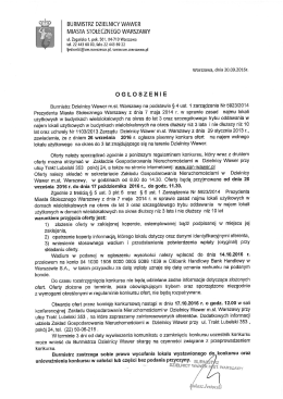 Ogłoszenie Burmistrza o konkursie na najem lokalu użytkowego