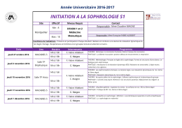 Initiation Sophrologie S1 et S2 2016-2017