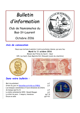 CNBSL Bulletin 16-10 - Le Club de Numismates du Bas St