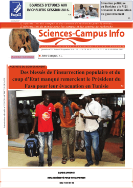 Téléchargez le quotidien Sciences-Campus Info n°162 du jeudi 29