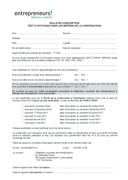 Bulletin d`inscription