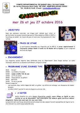 mer 26 et jeu 27 octobre 2016 - ComitÃ© de Basket Ball du Haut-Rhin