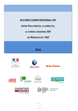 Accord cadre régional IAE - Direccte Ile-de