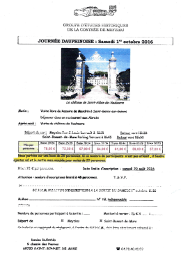 Le programme de la sortie au format Pdf