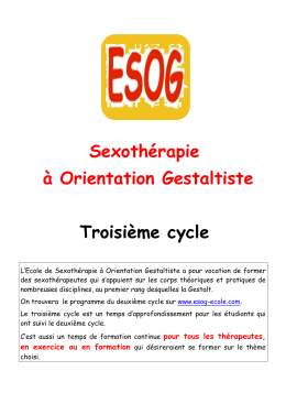 ESOG : Ecole de Sexothérapie à Orientation Gestaltiste