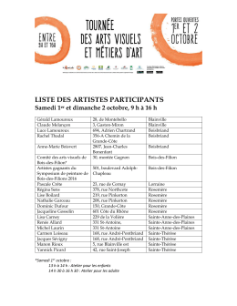 liste des artistes participants