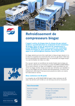 Refroidissement de compresseurs biogaz