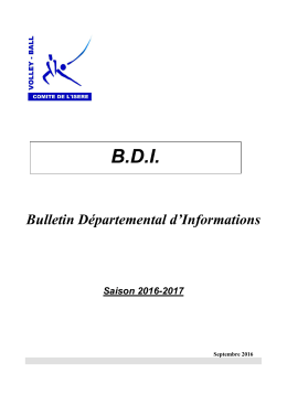 BDI Comité de l` Isère_2016_2017 - Comité Départemental de l` Isère