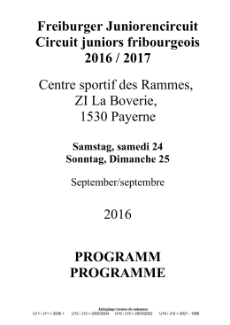 Programm Düdingenl - Association Vaudoise de Badminton
